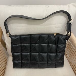 All Saints Black Quilted Leather Shoulder Bag